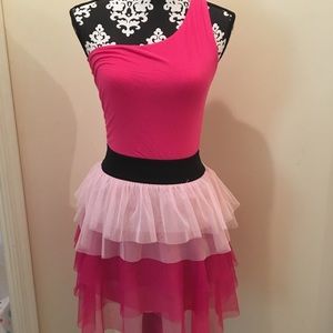 Small, one-shoulder, pink SayWhat dress